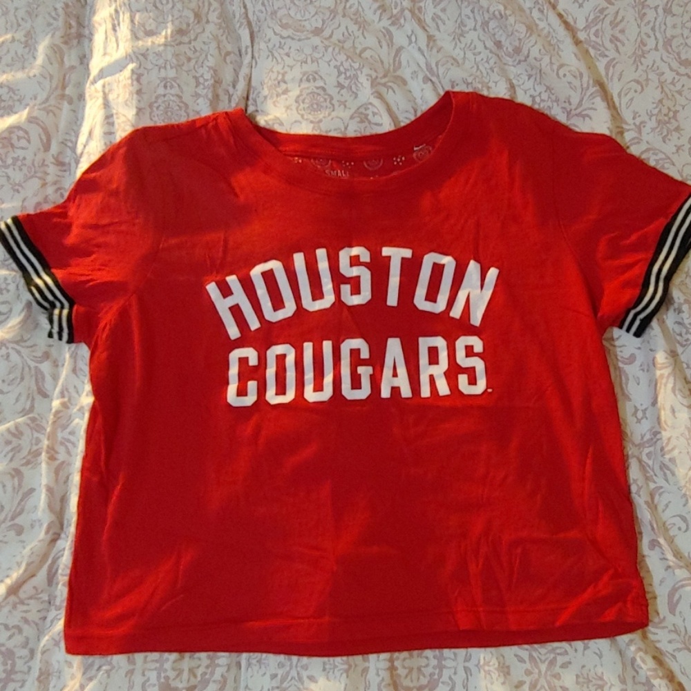 Red Houston cougars T-shirt/ crop top
